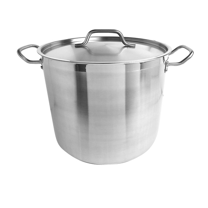 Thunder Group SLSPS4020 20 qt, 12-3/8" Diameter x 10-1/2" Height, 2-1/2" Welded Handle, Stock Pot with 12-3/8" Diameter x 5/8" Thickness Lid