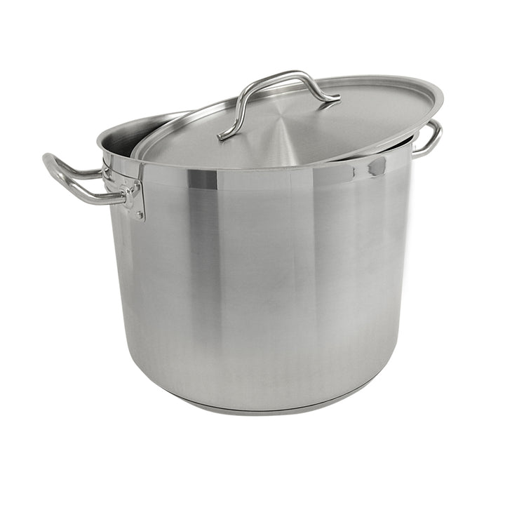 Thunder Group SLSPS4024 24 qt, 14" Diameter x 10-3/8" Height, 2-1/4" Welded Handle, Stock Pot with 14" Diameter x 5/8" Thickness Lid 3