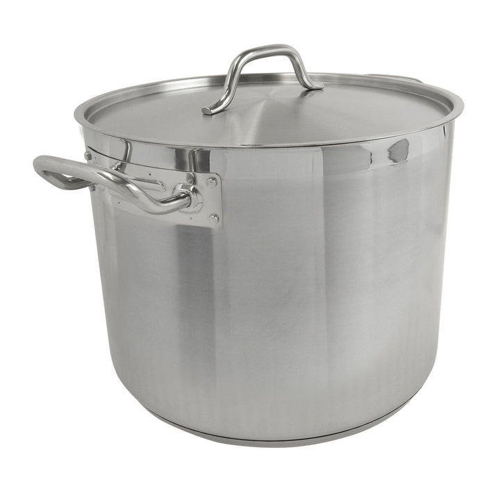 Thunder Group SLSPS4024 24 qt, 14" Diameter x 10-3/8" Height, 2-1/4" Welded Handle, Stock Pot with 14" Diameter x 5/8" Thickness Lid 2