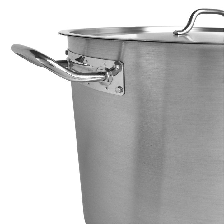 Thunder Group SLSPS4060 60 qt, 18-1/2" Diameter x 14-3/8" Height, 2-3/8" Welded Handle, Stock Pot with 18-1/2" Diameter x 1/2" Thickness Lid 2