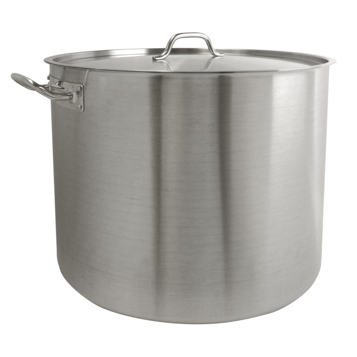 Thunder Group SLSPS4080 80 qt, 20-3/8" Diameter x 16" Height, 2-3/8" Welded Handle, Stock Pot with 20-3/8" Diameter x 5/8" Thickness Lid 2