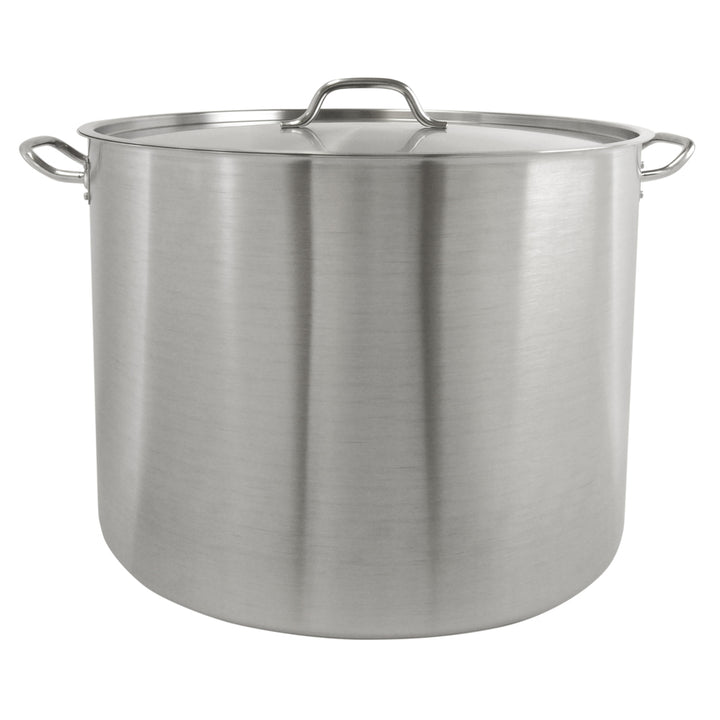 Thunder Group SLSPS4080 80 qt, 20-3/8" Diameter x 16" Height, 2-3/8" Welded Handle, Stock Pot with 20-3/8" Diameter x 5/8" Thickness Lid