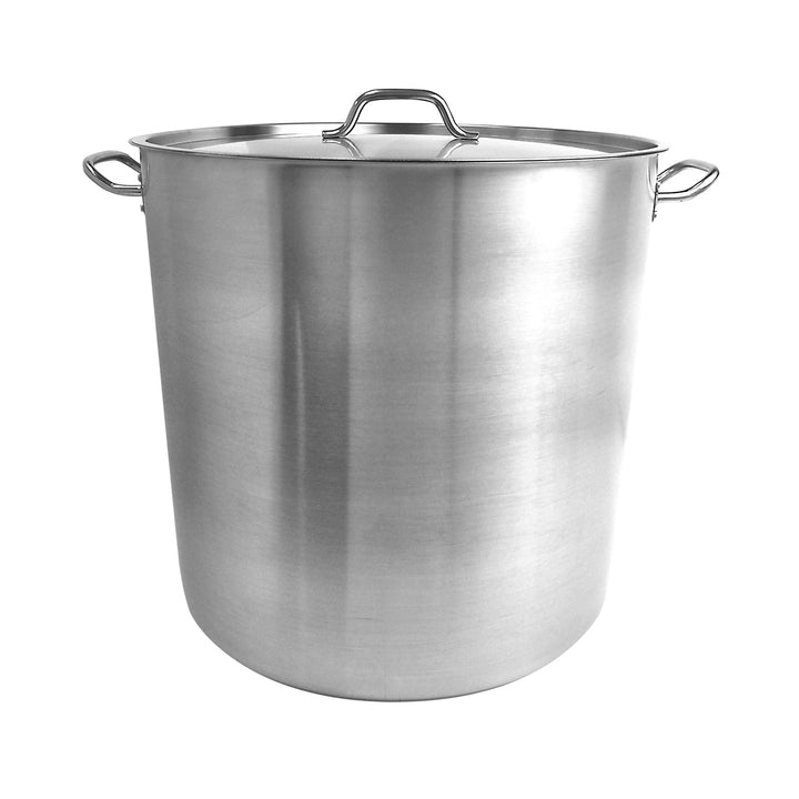 Thunder Group SLSPS4100 100 qt, 20-1/2" Diameter x 19-5/8" Height, 2-3/8" Welded Handle, Stock Pot with 20-3/8" Diameter x 5/8" Thickness Lid