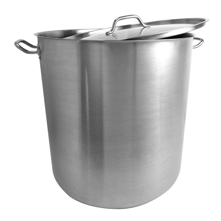 Thunder Group SLSPS4100 100 qt, 20-1/2" Diameter x 19-5/8" Height, 2-3/8" Welded Handle, Stock Pot with 20-3/8" Diameter x 5/8" Thickness Lid 3