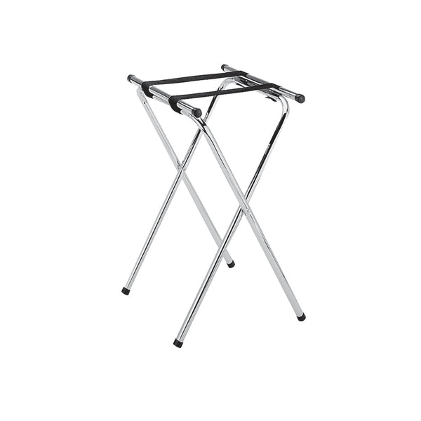 Thunder Group SLTS002 19" x 17-1/8" x 31-1/2", Double Bar Chrome Plated Tray Stand, Chrome Plated Iron