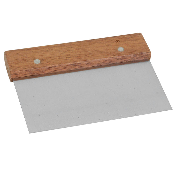 Thunder Group SLTWDS006 6" x 4" x 1/2", Dough Scraper, Stainless Steel Blade with Wooden Handle