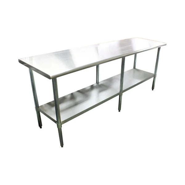 Thunder Group SLWT42484F 84" Stainless Steel Flat Top Worktable with Rounded Edges