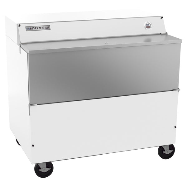 Beverage-Air SMF49HC-1-W-02 49" 1-Sided Forced Air Milk Cooler with Stainless Steel Interior White