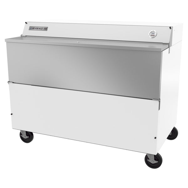 Beverage-Air SMF58HC-1-W-02 58" White 1 Sided Forced Air Milk Cooler with Stainless Steel Interior