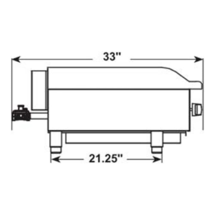 Serv-Ware SMGS-36  35.98" Stainless Steel Manual Griddle with 3 Burners. Natural Gas,30,000 BTU/H-4