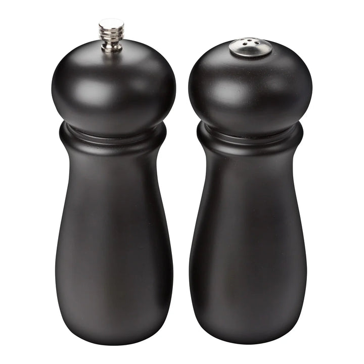 Winco SP-612 Salt & Pepper Grinder Set, Wooden, Black