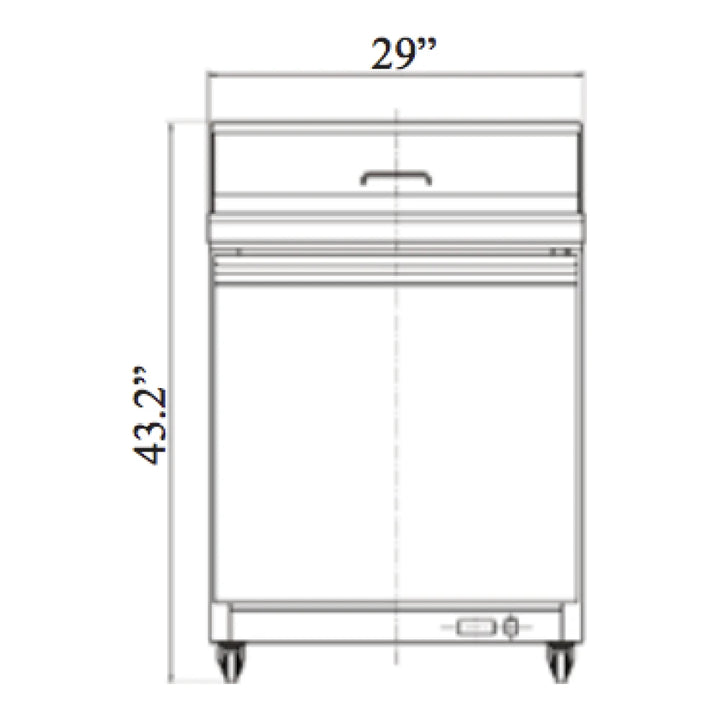 Serv-Ware SP29-8-HC 29” Stainless Steel Sandwich Prep Unit with 1 Solid Door and 8 Pan Capacity. 7 cu. ft.-3