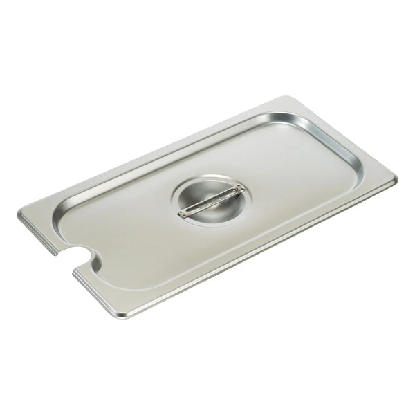 Winco SPCT Stainless Steel Steam Pan Cover, 1/3 Size, Slotted