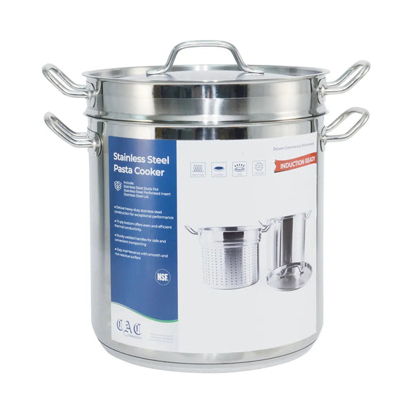 CAC China SPDB-20 Stainless Steel Pasta Cooker 20QT Set