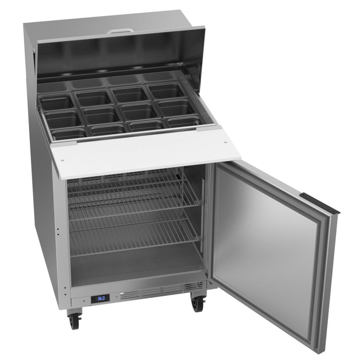 Beverage-Air SPE27HC-12M-B Elite Series 27" 1 Door Mega Top Refrigerated Sandwich Prep Table