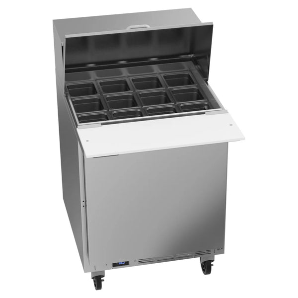 Beverage-Air SPE27HC-12M-B Elite Series 27" 1 Door Mega Top Refrigerated Sandwich Prep Table