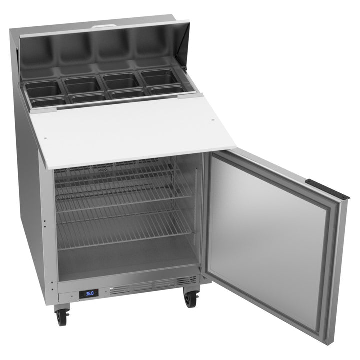 Beverage-Air SPE27HC-C-B Elite Series 27" 1 Door Cutting Top Refrigerated Sandwich Prep Table with 17" Deep Cutting Board