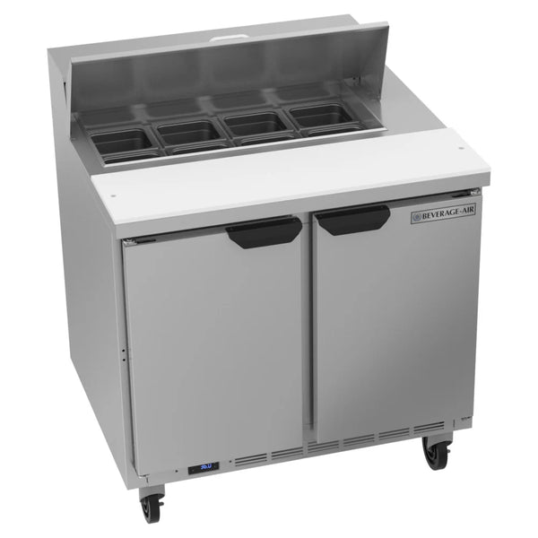 Beverage-Air SPE36HC-08 Elite Series 36" 2 Door Refrigerated Sandwich Prep Table