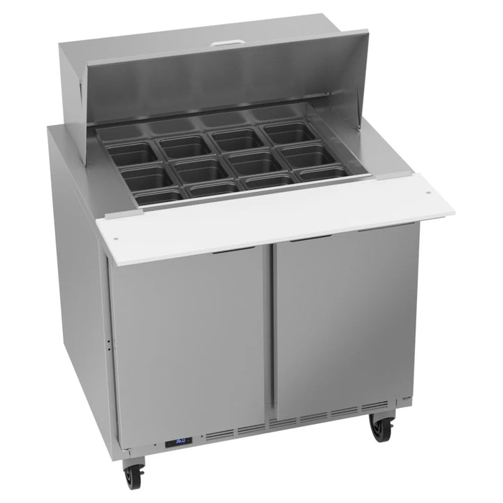 Beverage-Air SPE36HC-12M Elite Series 36" 2 Door Mega Top Refrigerated Sandwich Prep Table