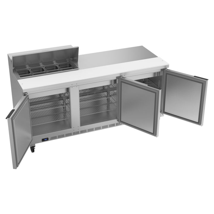 Beverage-Air SPE72HC-08 Elite Series 72" 3 Door Refrigerated Sandwich Prep Table