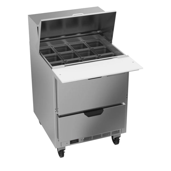 Beverage-Air SPED27HC-12M-B Elite Series 27" Two Drawer Mega Top Refrigerated Sandwich Prep Table