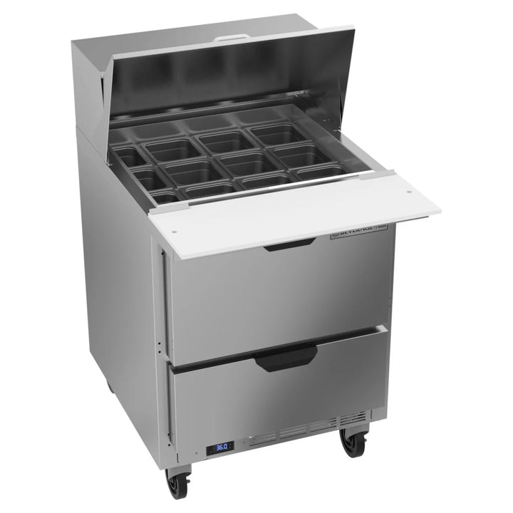 Beverage-Air SPED27HC-12M Elite Series 27" Two Drawer Mega Top Refrigerated Sandwich Prep Table