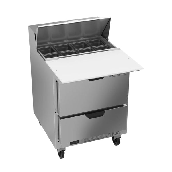 Beverage-Air SPED27HC-C-B Elite Series 27" Two Drawer Cutting Top Refrigerated Sandwich Prep Table with 17" Deep Cutting Board