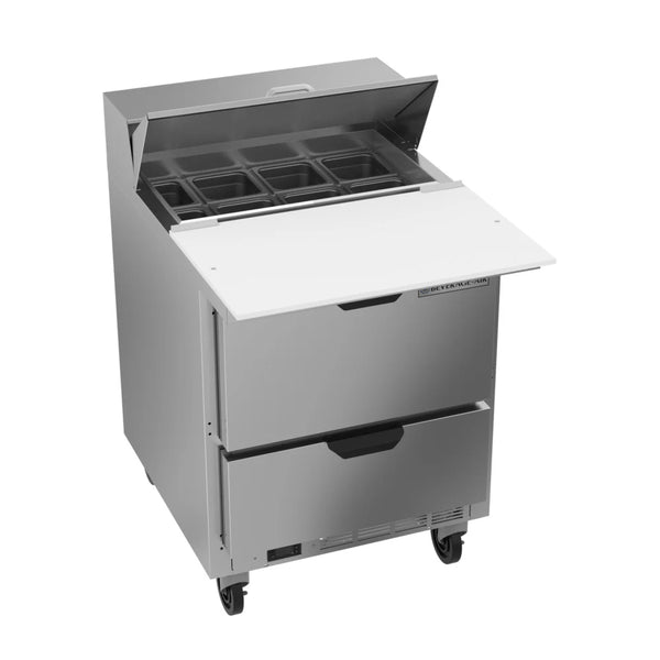 Beverage-Air SPED27HC-C Elite Series 27" Two Drawer Refrigerated Sandwich Prep Table with 17" Cutting Board