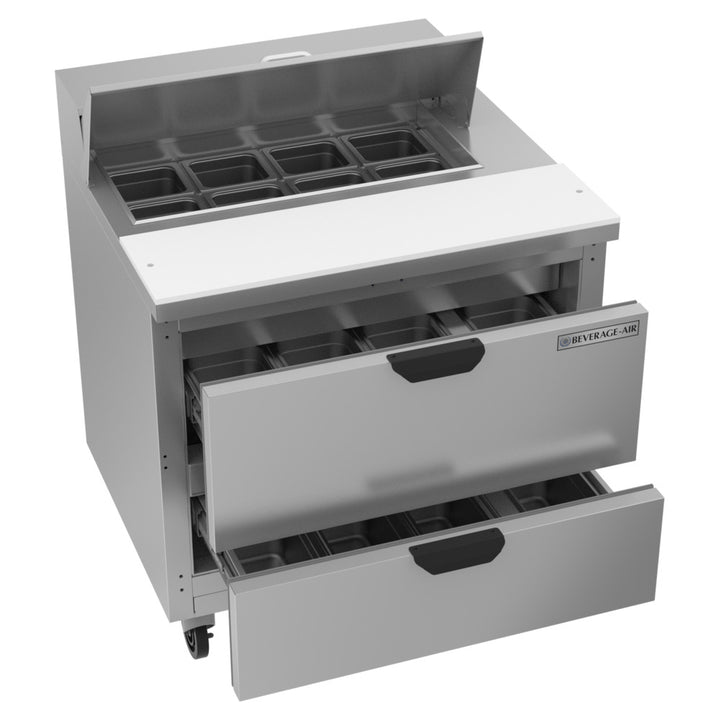 Beverage-Air SPED36HC-08-2 36" Two Drawer Refrigerated Sandwich Prep Table