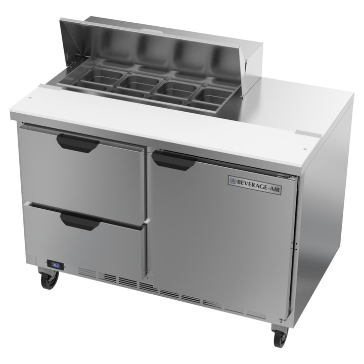 Beverage-Air SPED48HC-08-2 48" One Door 2 Drawer Refrigerated Sandwich Prep Table