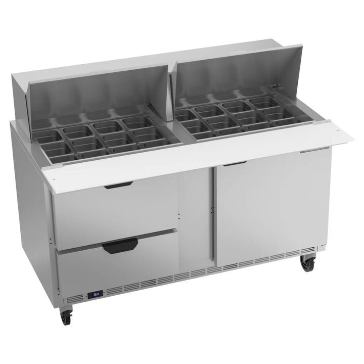 Beverage-Air SPED60HC-24M-2 60" 1 Door 2 Drawer Mega Top Refrigerated Sandwich Prep Table