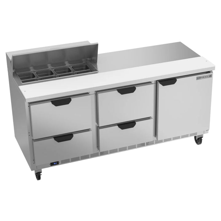 Beverage-Air SPED72HC-08-4 72" 1 Door 4 Drawer Refrigerated Sandwich Prep Table