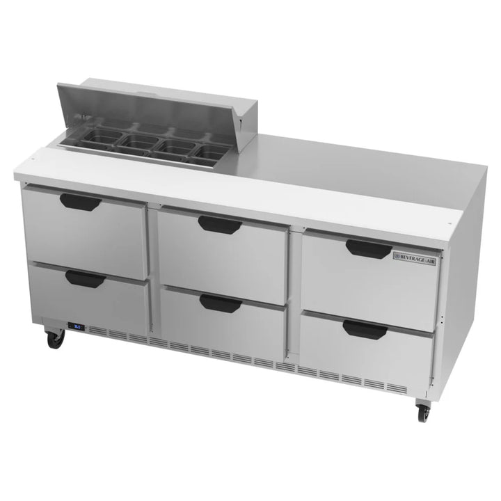 Beverage-Air SPED72HC-08-6 Elite Series 72" 6 Drawer Refrigerated Sandwich Prep Table