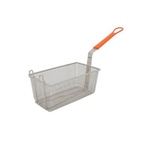 CAC China SPFB-2 6-1/2" Nickel-Plated Fry Basket With Orange Handle, Case of 6 Pcs