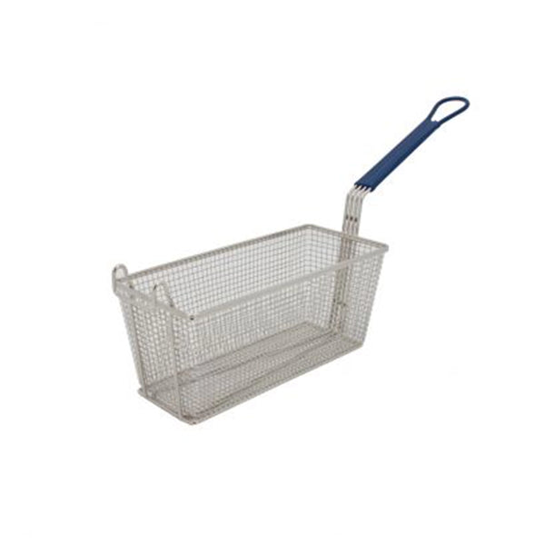 CAC China SPFB-3 5-3/4" Nickel-Plated Fry Basket With Blue Handle, Case of 6 Pcs