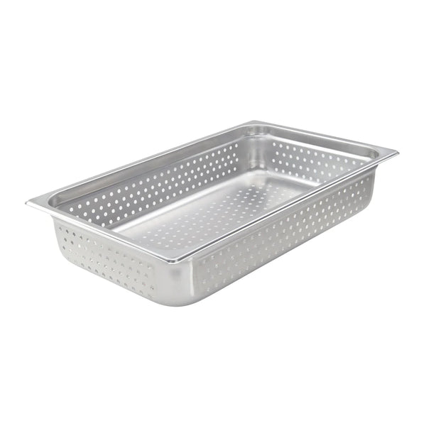 Winco SPJH-104PF 4" Stainless Steel Perforated Steam Pan, 22 Gauge