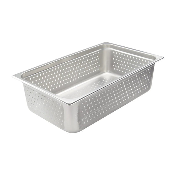 Winco SPJH-106PF 22 Gauge Stainless Steel Perforated Steam Pan, 6"