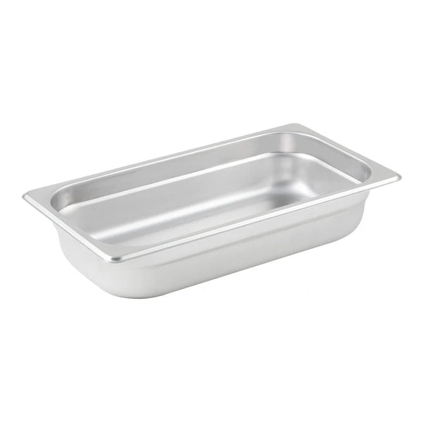 Winco SPJL-302 Anti-jam Steam Pan, 1/3 Size, 2-1/2", 25 Ga Stainless Steel