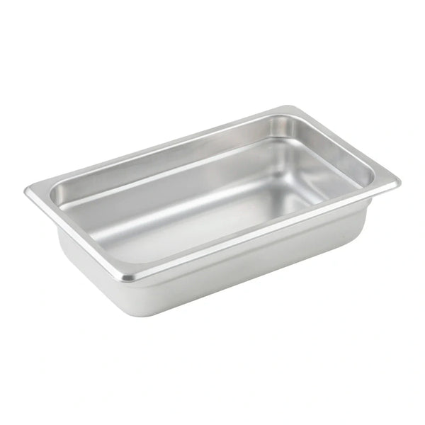 Winco SPJM-402 Anti-jam Steam Pan, 1/4 Size, 2-1/2", 24 Ga Stainless Steel