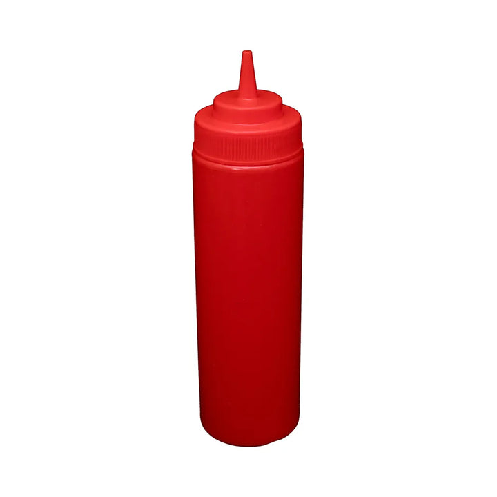 CAC China SQBT-W-24R Squeeze Bottle Wide-Mouth Red 24 Oz PKT of 8 Pcs