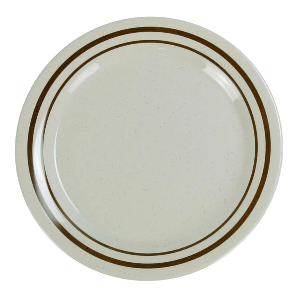 Yanco SS-107 7 1/2" Tan Melamine Sesame Round Salad / Dessert Plate, Pack of 48