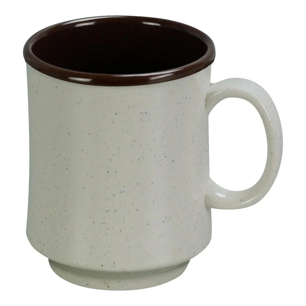 Yanco SS-908 8 Oz Two-Tone Melamine Sesame Coffee Mug, 8 oz Capacity, Pack of 48