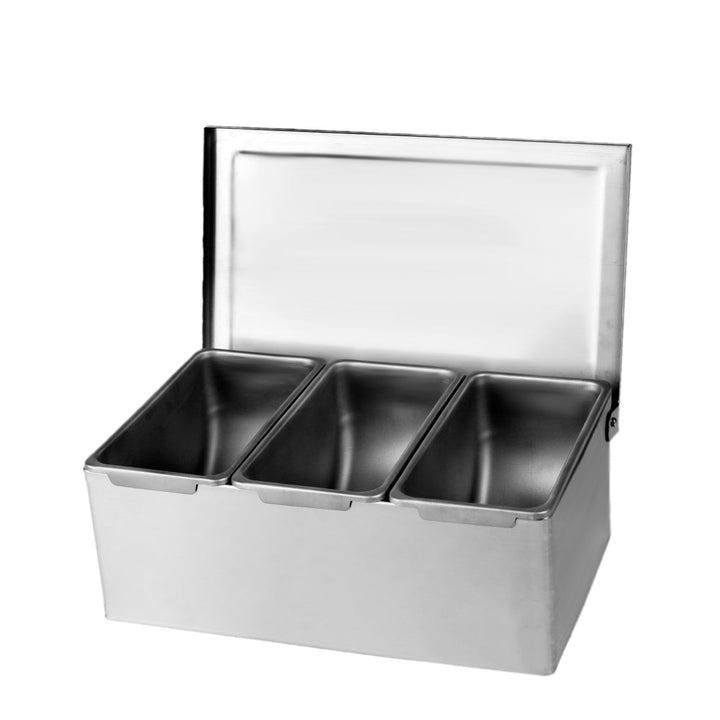 Thunder Group SSCD003 9-1/8" x 5-7/8" x 3-1/2", 3 Compartment Condiment (Open Bottom)