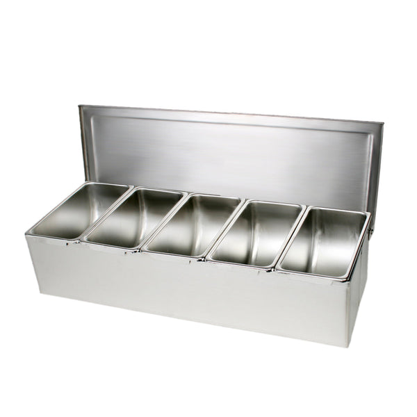 Thunder Group SSCD005 14-7/8" x 5-7/8" x 3-3/8", 5 Compartment Condiment (Open Bottom)