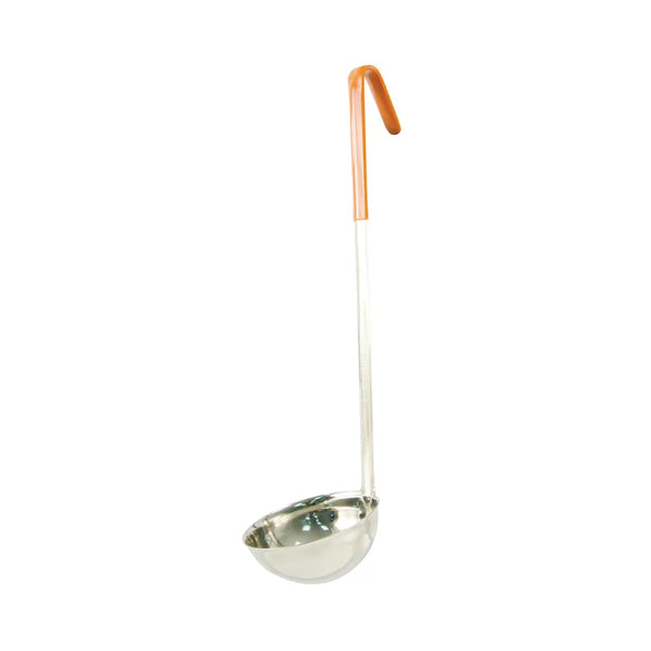 CAC China SSLD-80OR Ladle SS One-Piece W/ Orange Hdl 8oz /Each