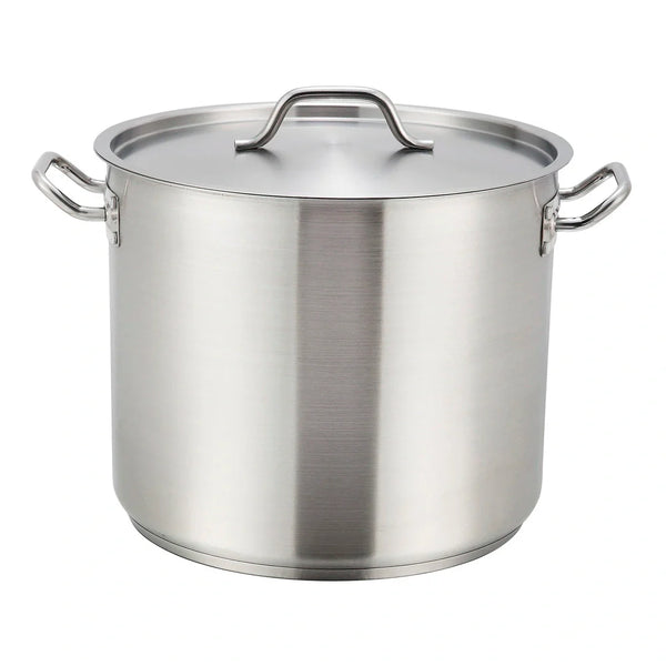 Winco SST-8 Stainless Steel Stock Pot with Cover, 8qt