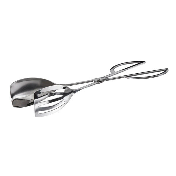 Winco ST-10S 10" Salad Tong, Spoon/Spatula Scissor Style, Stainless Steel