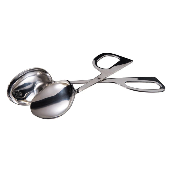 Winco ST-2 10" Salad Tong, Spoon Scissor, Stainless Steel