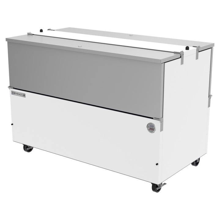 Beverage-Air ST58HC-W-02 58" Two Sided Cold Wall Milk Cooler with Stainless Steel Interior White