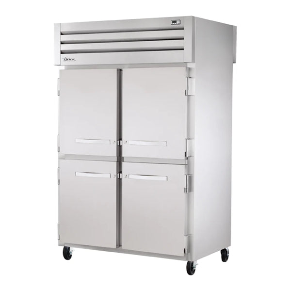 True STG2RPT-4HS-2G-HC Spec Series 52 5/8" Solid Front Half Door / Glass Back Full Door Pass-Through Refrigerator